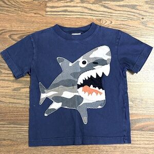 BODEN Embroidered Shark Tee, 4-5y